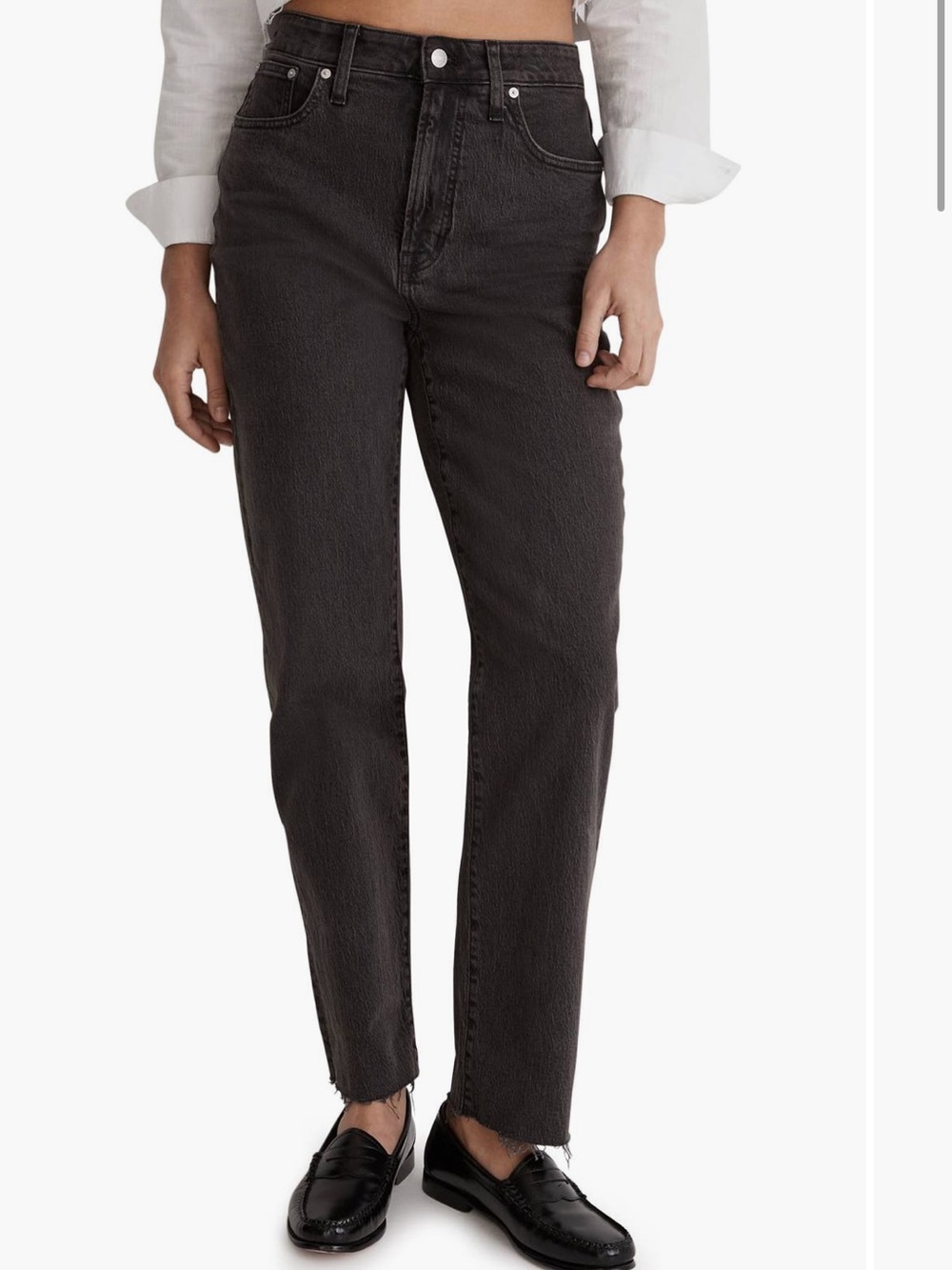 Madewell High-Rise Straight Jeans in Washed Black